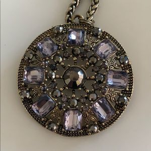 Gold necklace pendant with crystals